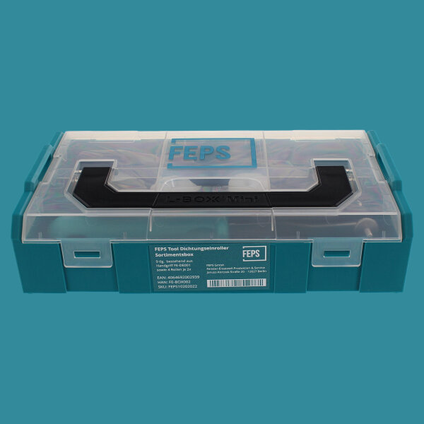 FEPS Tool Dichtungseinroller Sortimentsbox FE-BOX002 9 tlg. bestehend aus Handgriff FE-DE001 sowie 4 Rollen jeweils 2 Stück