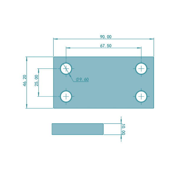 FEPS Trim Distanzplatte 10mm FE-ZU11 für Türstopper FE-TS001